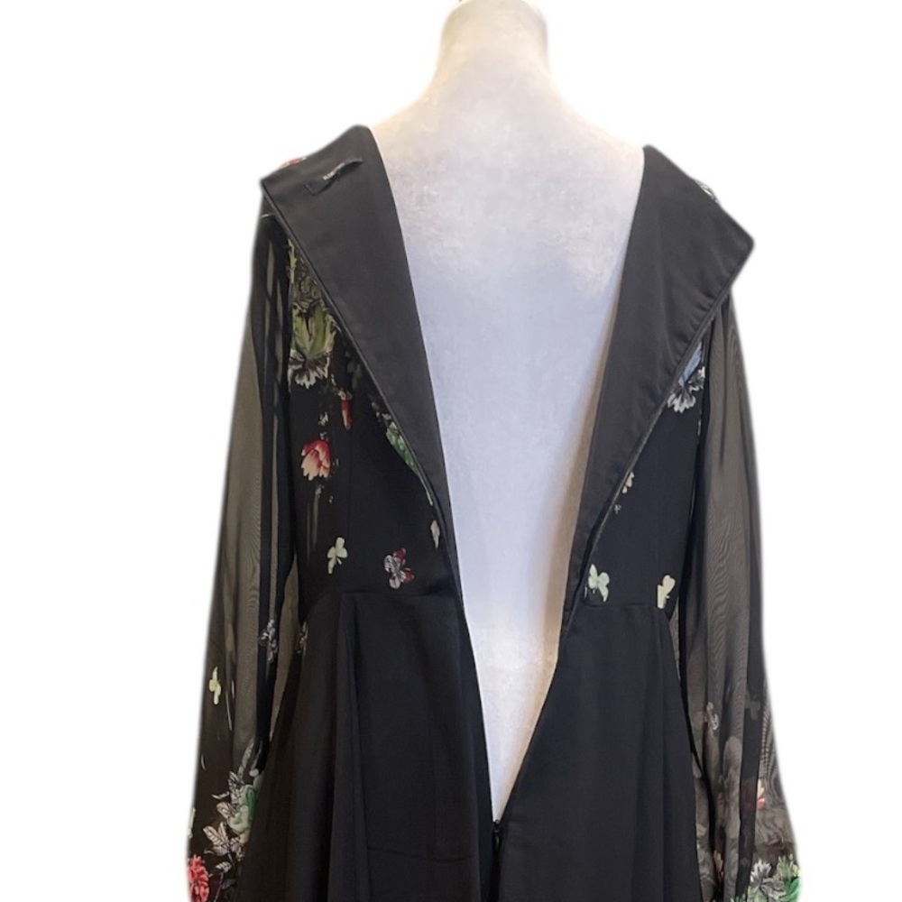 Whimsigoth Black Floral Butterfly Maxi Dress Romantic Cottagecore - Picture 6 of 7